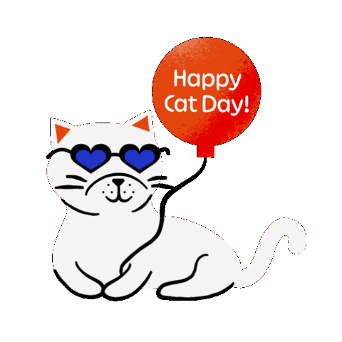 Celebrate International Cat Day Sticker by Jessica Lau