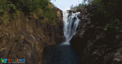 travel waterfall GIF by Belizing.com