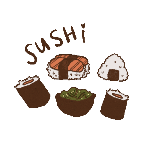 illoostrations sushi maki rolls sushi lover Sticker