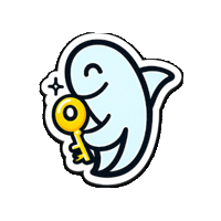 humbleshark gold shark golden key Sticker