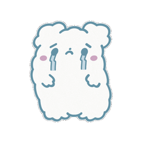 Kumotto sad kawaii blue white Sticker
