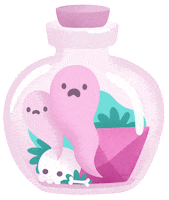 belborba magic ghost skull bottle Sticker