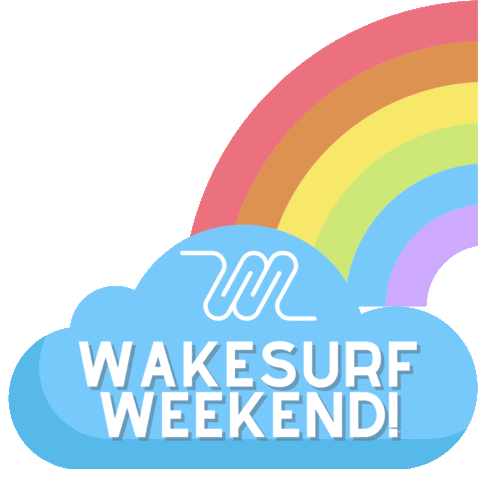 Rainbow Surf Sticker by WAKEMUSTERS