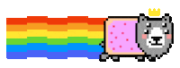 trampt meme rainbow on my way hurry up Sticker