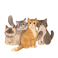 Cat Family Sticker by Rafhi Dominic