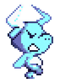 super8bitrafa retro blue run pixel art Sticker