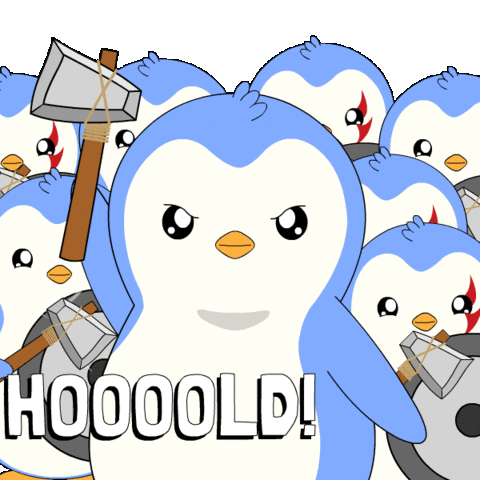 Holding Hold The Line GIF by Pudgy Penguins
