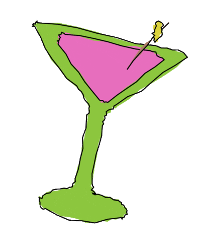 antiquesatmyhouse retro cocktail old school martini Sticker