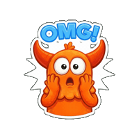 Wait What Wow Sticker by Momo & Tulus