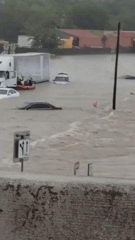 Emergency Crews Respond to Flooded Roads in Mesquite, Texas