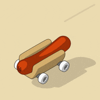 chillfolio food loop delivery skateboarding GIF