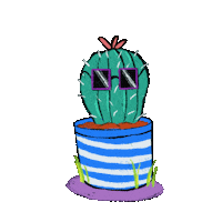 seana_illustrations green glasses cactus Sticker