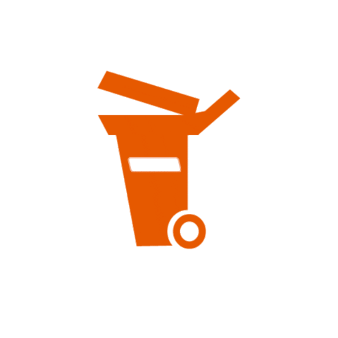 Wielemakerbv giphyupload trash oranje garbage can Sticker