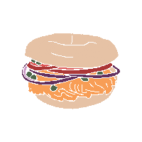 PrettyEasyPodcasts nova deli bagel lox Sticker