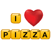 pizza my heart love Sticker by Words With Friends