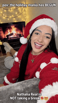 Excited Santa Hat GIF
