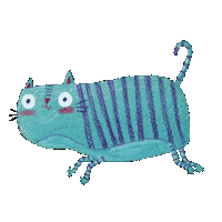 Blue Cat Sticker