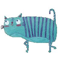 Blue Cat Sticker