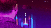 Synextra glitch space tech city GIF