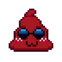 Pixel Shitting Sticker by Poopies.io