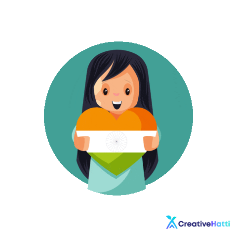 Independence Day India Sticker by Creative Hatti