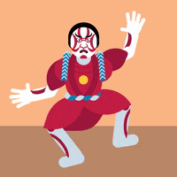 laronimation dance scary japan traditional GIF