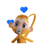 Blue Hearts Monkey Sticker by Planet Blue