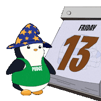 Scared Friday The 13Th Sticker by Pudgy Penguins