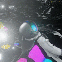 baramatiscreative rainbow space sea waves GIF