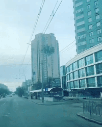 Video Shows Damage to Kyiv Residential Tower
