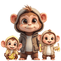 Cute Monkeys Sticker