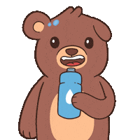 Teddy Bear Drinking Sticker by BEARISH