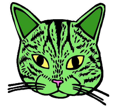 mayglendesign cat halloween green zombie Sticker