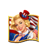 DoubleUCasino beauty flag america spin Sticker