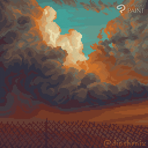 dinchenix giphyupload art pixel art sunset GIF