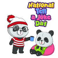 Happy National Tell A Joke Day Sticker by PandaPals