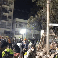 Rescues Continue Through the Night After Quake Flattens Buildings in Mexico City