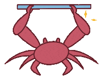 Crab Ejercicio Sticker