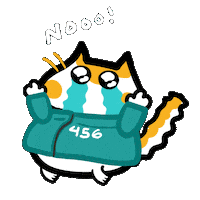 Cat No Sticker by Poku Meow