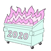 lazymooncollective 2020 pastel dumpster fire hot mess Sticker