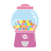 aireobjetosdeco magic candy machine dulces Sticker