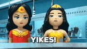 surprised wonder woman GIF by LEGO