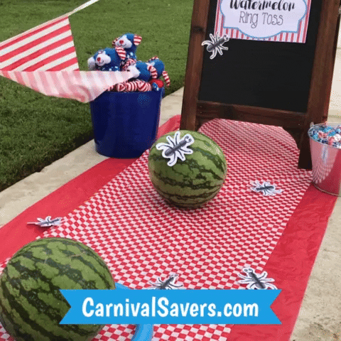CarnivalSavers giphyupload carnival savers carnivalsaverscom summertime carnival game watermelon ring toss GIF