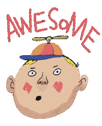 alemercado cartoon amazing boy cap Sticker
