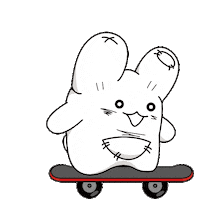 chabooo bunny rabbit skateboard skateboarding Sticker