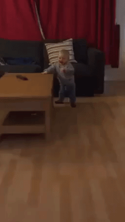 Wobbling Toddler Takes First Steps Before Hilariously Attempting to eat the Camera