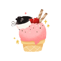 Ice Cream Dessert Sticker by etblisse