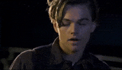 Movie gif. Leonardo DiCaprio as Jack in Titanic raises his eyebrows and exhales. Text, "okay..."