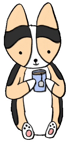Drink Tea Dog Sticker by Tiffbits