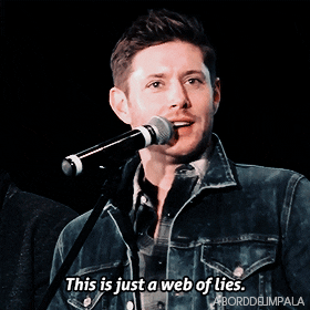 aborddelimpala giphyupload jensen ackles lies aborddelimpala GIF